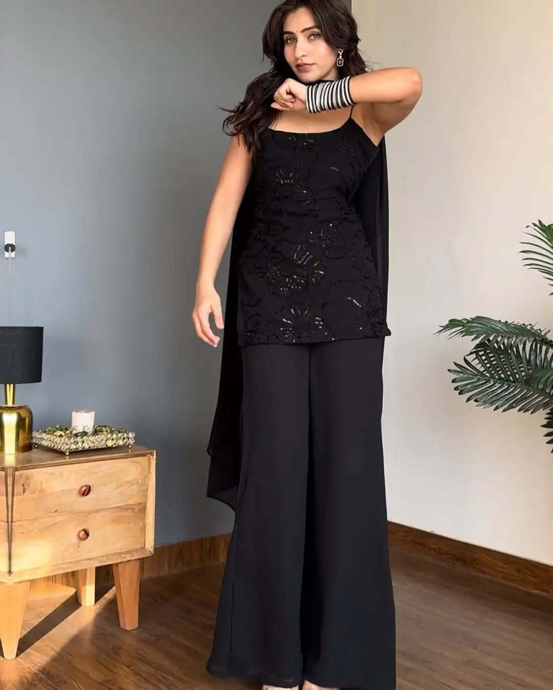 BD 1825 Black Faux Georgette Salwar Suit with Sequins Work & Embroidery Work. Affordable Price ₹1949. Delivery 4-6 Working Days. Shop now. | Jump Suits, Salwar suit, Casual Suits, Creative suits, Designer Suits, Palazzo Suits, Party Wear Suits, Patiala Suits, Straight Suits