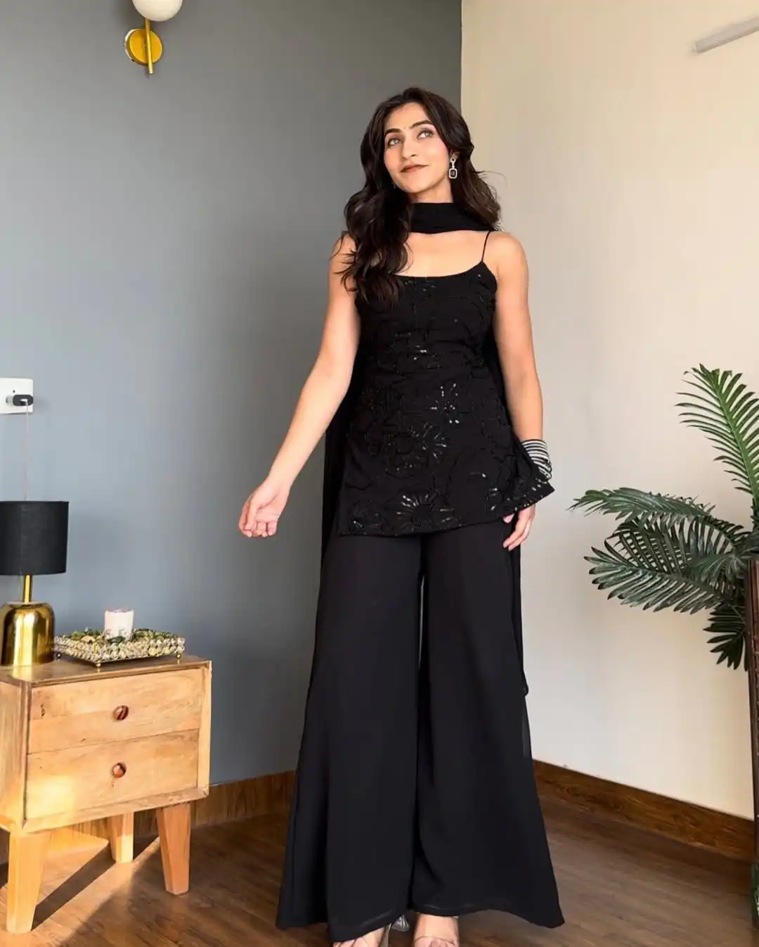 BD 1825 Black Faux Georgette Salwar Suit with Sequins Work & Embroidery Work. Affordable Price ₹1949. Delivery 4-6 Working Days. Shop now. | Jump Suits, Salwar suit, Casual Suits, Creative suits, Designer Suits, Palazzo Suits, Party Wear Suits, Patiala Suits, Straight Suits