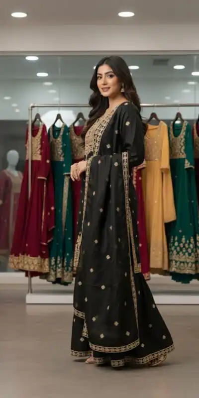 LG 2056 Black Organza Salwar Suit with Embroidery Work. Wedding, Party, Festive, Events Festive Deal ₹2099. Delivery 4-6 Working Days. Shop now. | Jump Suits, Salwar suit, Casual Suits, Creative suits, Designer Suits, Palazzo Suits, Party Wear Suits, Patiala Suits, Straight Suits
