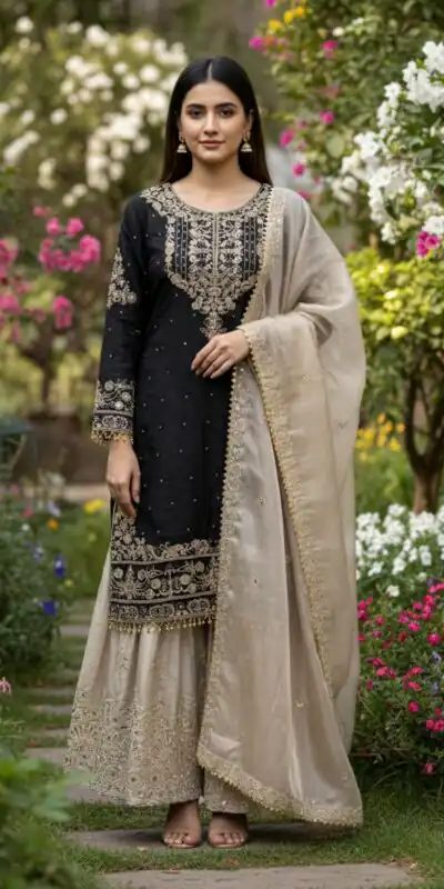 SR 1694 Black Organza Silk Salwar Suit with Embroidery Work & Lace Work. Exclusive Offer ₹1999. Delivery 4-6 Working Days. Shop now. | Jump Suits, Salwar suit, Casual Suits, Creative suits, Designer Suits, Palazzo Suits, Party Wear Suits, Patiala Suits, Straight Suits