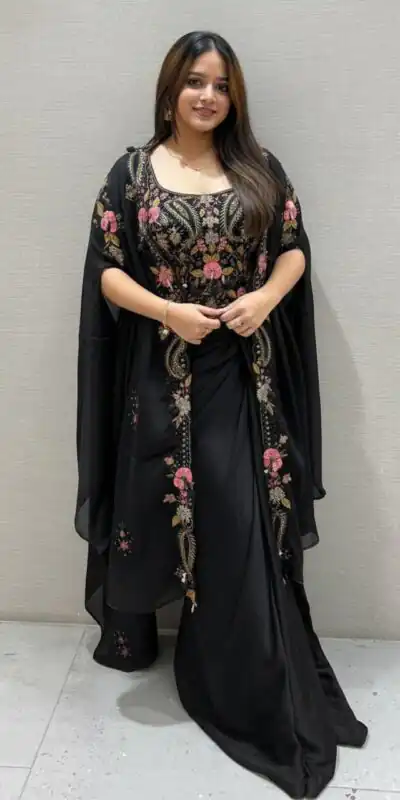 BE 425 Black Color Rangoli Silk Dhoti Suit with Embroidery Work. Wedding, Party, Festive, Events, Best Price ₹1999. Delivery 4-6 Working Days. Shop now. | Jump Suits, Tops & Bottoms, Track Suits, Salwar suit, Casual Suits, Creative suits, Designer Suits, Palazzo Suits, Party Wear Suits, Patiala Suits, Straight Suits, Trendy Wear