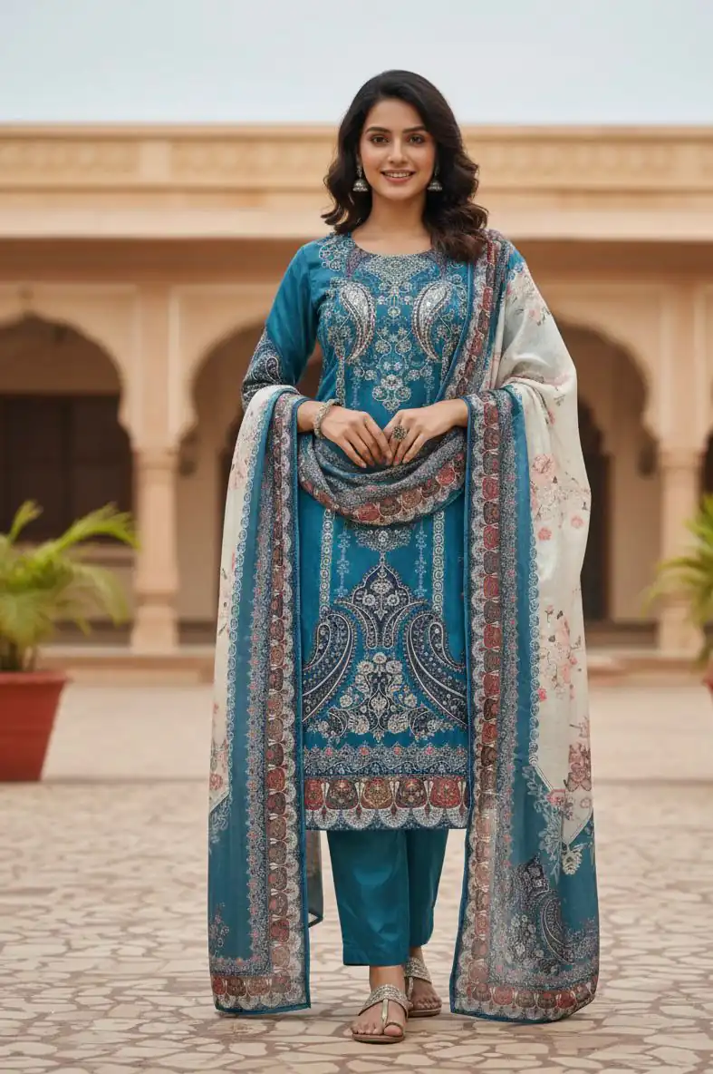 BE 438 Blue Chinon Salwar Suit Perfect for Wedding, Party, Temple Visit, Reception, Karwa Chauth – . Grab it for ₹1799. Delivery 4-6 Working Days. | Jump Suits, Salwar suit, Casual Suits, Creative suits, Designer Suits, Palazzo Suits, Party Wear Suits, Patiala Suits, Straight Suits