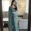 NC 5534 Blue Moss Silk Saree Perfect for Wedding, Party, Ganesh Chaturthi, Karwa Chauth, Haldi – . Introductory Price ₹2049. Delivery 4-6 Working Days. | Sarees, Bollywood Sarees, Creative Sarees, Designer Sarees, Embroidered Sarees, Ethnic Saree, Modern Digital sarees, Party Wear Sarees