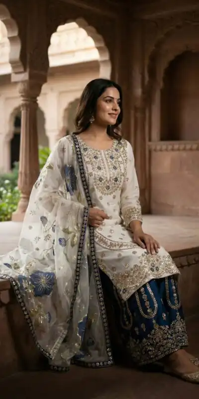 NSR 884 Blue Organza Silk Salwar Suit with Digital Print & Embroidery Work. Introductory Price ₹2149. Delivery 4-6 Working Days. Shop now. | Jump Suits, Salwar suit, Casual Suits, Creative suits, Designer Suits, Palazzo Suits, Party Wear Suits, Patiala Suits, Straight Suits