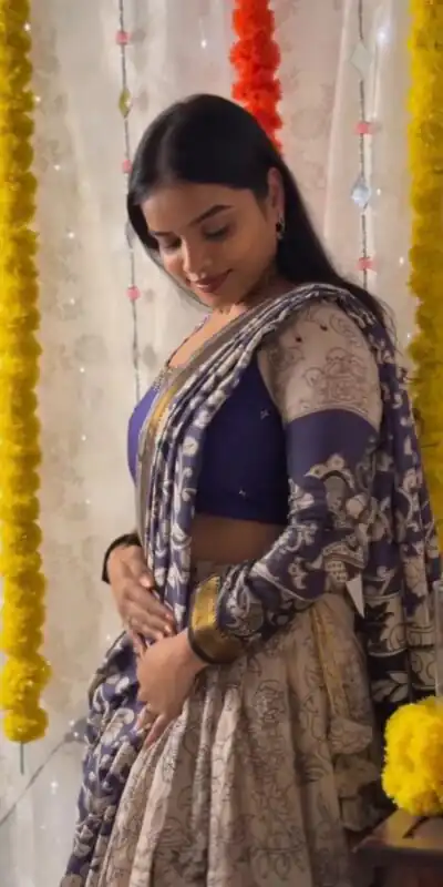 PC 562 Blue in Rion Cotton Kalamkari Print Lehenga Choli . Wedding, Party, Festive, Events, Now at just ₹2149. Delivery 4-6 Working Days. Shop now. | Lehenga, Bollywood Lehenga, Creative Lehenga, Designer Lehenga, Embroidered Lehenga, Party Wear Lehenga