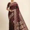 MB 213 Brown Color Zari Work & Lace Work Saree in Banarasi Soft. Grab it for ₹1899. Delivery 4-6 Working Days .Online Shop now. | Sarees, Bollywood Sarees, Creative Sarees, Designer Sarees, Embroidered Sarees, Ethnic Saree, Modern Digital sarees, Party Wear Sarees