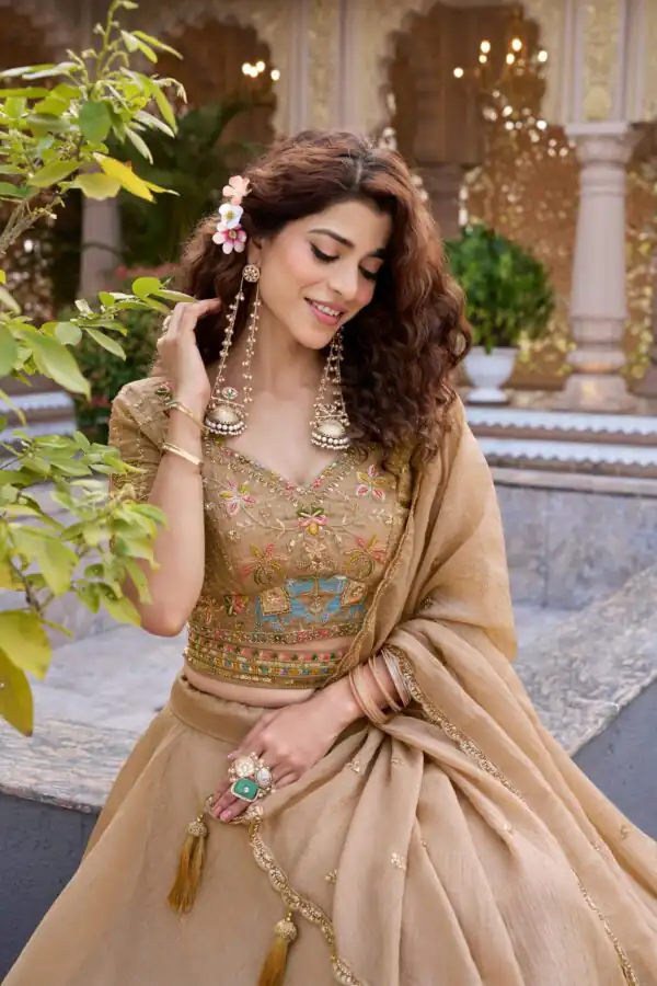Chiku Crunchy With Embroidery Work Lehenga Choli Online