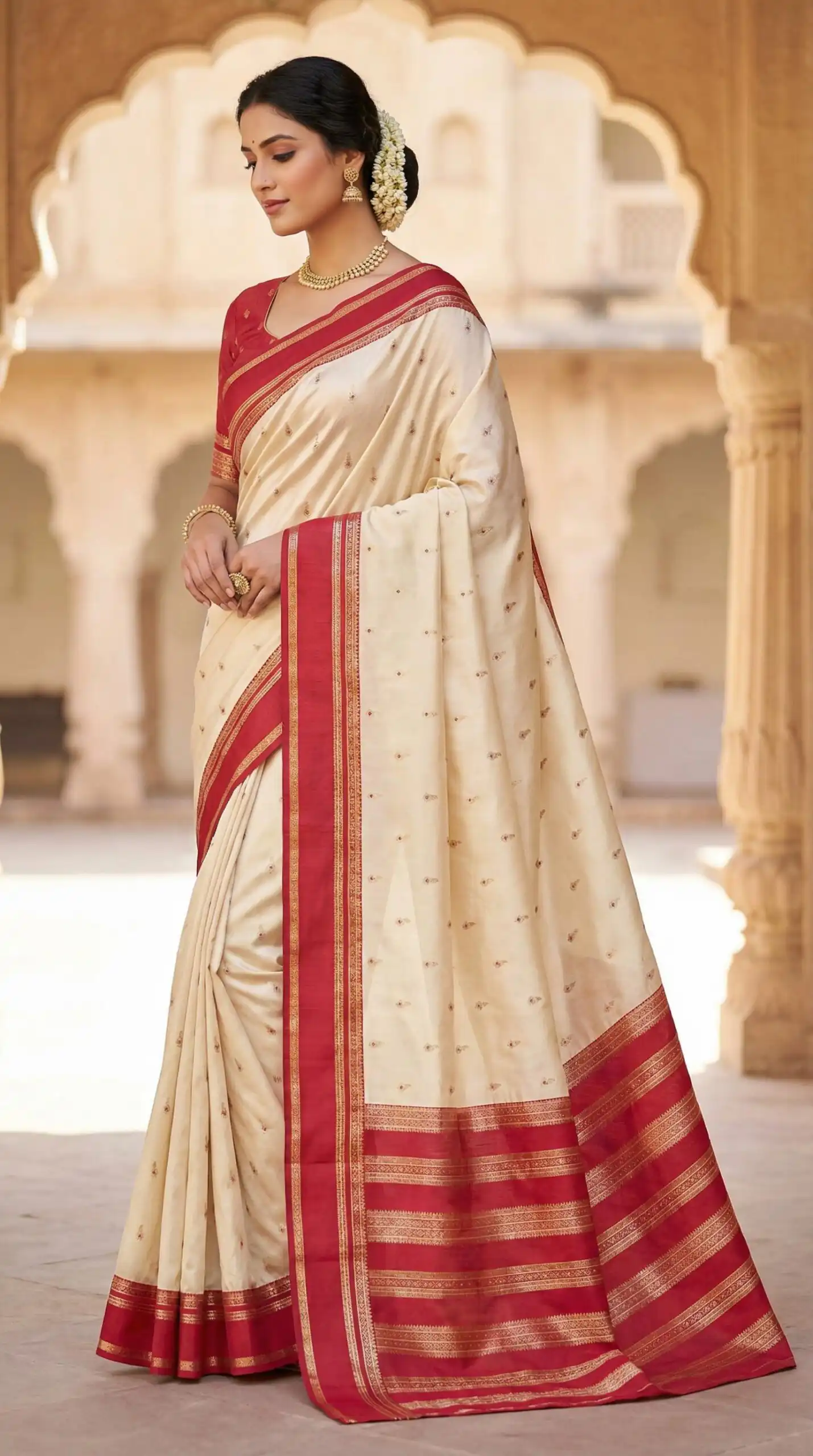 MB 3325 Cream in Color Banarasi Silk Zari Work & Lace Work Saree . Now at just ₹1949. Delivery 4-6 Working Days. Shop now. | Sarees, Bollywood Sarees, Creative Sarees, Designer Sarees, Embroidered Sarees, Ethnic Saree, Modern Digital sarees, Party Wear Sarees