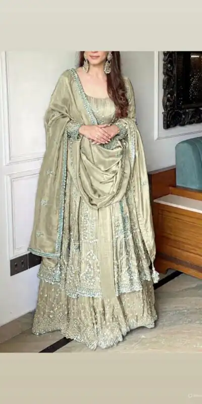 VLM 297 Cream Crunchy Silk with Lace Work & Embroidery Work Gown . Introductory Price βΉ2499. Delivery 4-6 Working Days. Shop now. | Gowns, Bollywood Gowns, Creative Gowns, Designer Gowns, Embroidered Gowns, Party Wear Gowns