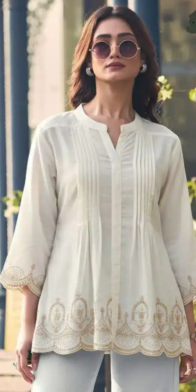 INLI Adaa 7.0 Cream in Rayon Cut Work & Embroidery Work Kurti . Introductory Price ₹1349. Delivery 4-6 Working Days. Shop now. | Kurti, Bollywood Kurti, Creative Kurtis, Designer Kurti, Party Wear Kurti, Selfie Kurti