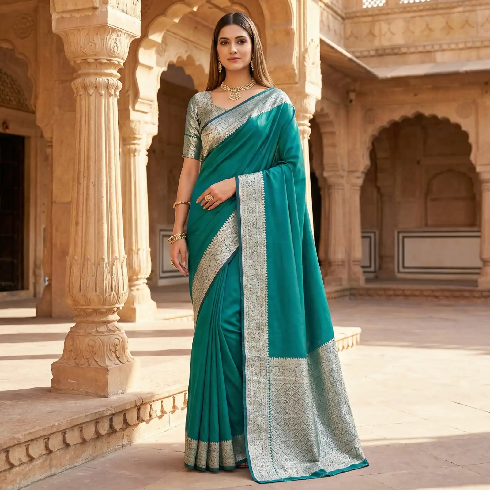 MB 3322 Firozi in Color Banarasi Silk Zari Work & Lace Work Saree . Now at just ₹1899. Delivery 4-6 Working Days. Shop now. | Sarees, Bollywood Sarees, Creative Sarees, Designer Sarees, Embroidered Sarees, Ethnic Saree, Modern Digital sarees, Party Wear Sarees
