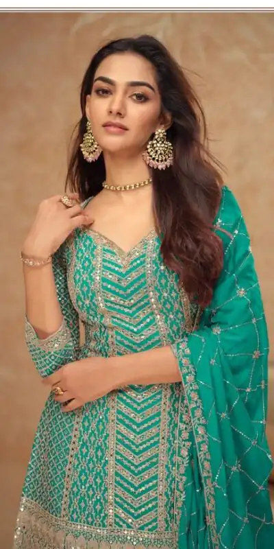 FC 7518 Firozi Chinon Salwar Suit Perfect for Wedding, Party, Diwali, Durga Puja, Temple Visit – . Festive Deal ₹3099. Delivery 4-6 Working Days. | Jump Suits, Tops & Bottoms, Track Suits, Salwar suit, Casual Suits, Creative suits, Designer Suits, Palazzo Suits, Party Wear Suits, Patiala Suits, Straight Suits, Trendy Wear