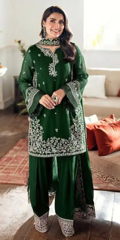 KF 1698 Green in French Crap Embroidery Work & Cut Work Salwar Suit . Introductory Price ₹2049. Delivery 4-6 Working Days. Shop now. | Jump Suits, Salwar suit, Casual Suits, Creative suits, Designer Suits, Palazzo Suits, Party Wear Suits, Patiala Suits, Straight Suits