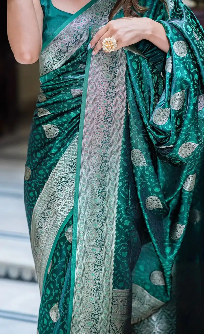 KPR 252 Green in Soft Lichi Silk Lace Work & Lace Border Saree. Affordable Price ₹1449. Delivery 4-6 Working Days. Shop now. | Sarees, Bollywood Sarees, Creative Sarees, Designer Sarees, Embroidered Sarees, Ethnic Saree, Modern Digital sarees, Party Wear Sarees