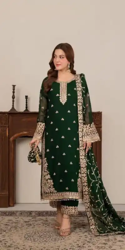 LG 2059 Green Color Zimmy Choo Salwar Suit with Embroidery Work. Wedding, Party, Festive, Events, Grab it for ₹2399. Delivery 4-6 Working Days. Shop now. | Jump Suits, Salwar suit, Casual Suits, Creative suits, Designer Suits, Palazzo Suits, Party Wear Suits, Patiala Suits, Straight Suits