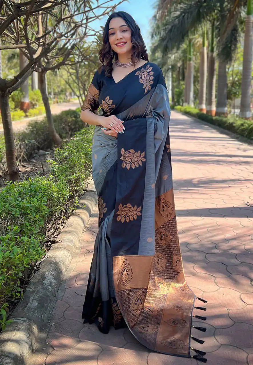 KPR 221 Grey Soft Lichi Silk Saree Perfect for Wedding, Party, Raksha Bandhan, Sangeet, Eid – . Get it for ₹1449. Delivery 4-6 Working Days. | Sarees, Bollywood Sarees, Creative Sarees, Designer Sarees, Embroidered Sarees, Ethnic Saree, Modern Digital sarees, Party Wear Sarees