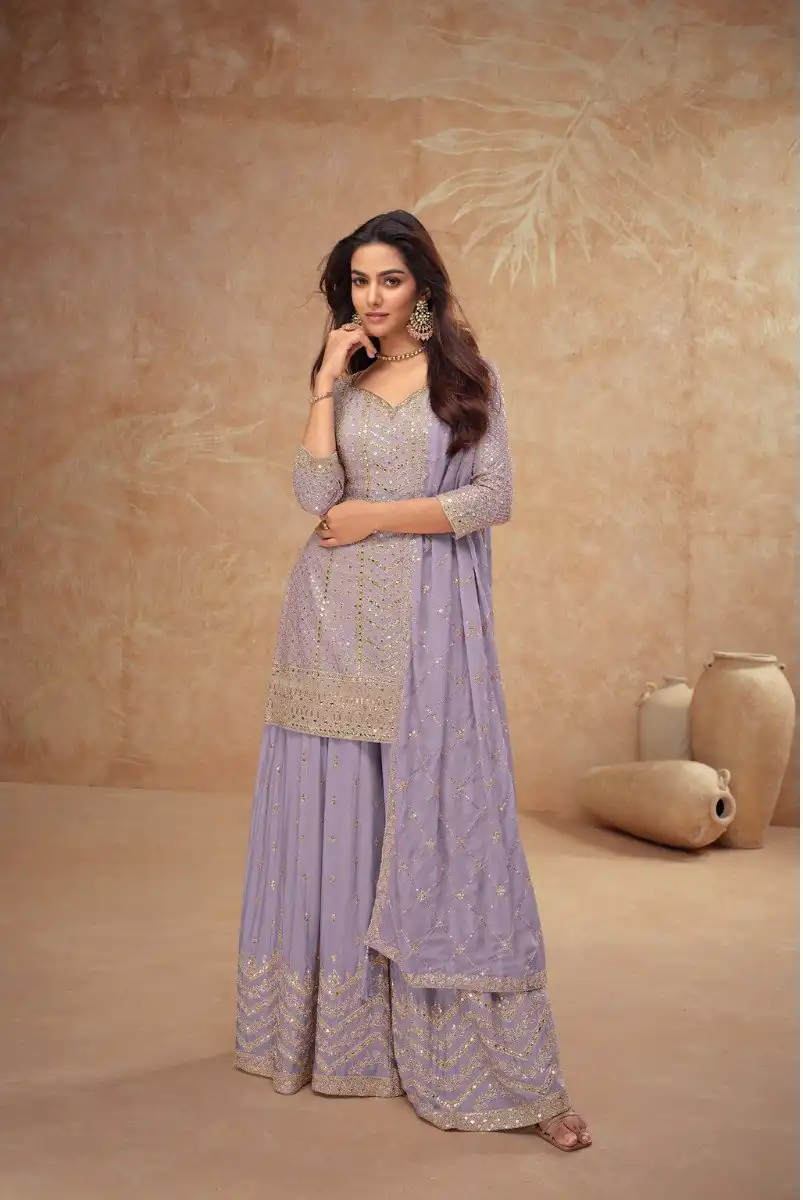 FC 7518 Lavender Chinon Salwar Suit Perfect for Wedding, Party, Diwali, Durga Puja, Temple Visit – . Festive Deal ₹3099. Delivery 4-6 Working Days. | Jump Suits, Tops & Bottoms, Track Suits, Salwar suit, Casual Suits, Creative suits, Designer Suits, Palazzo Suits, Party Wear Suits, Patiala Suits, Straight Suits, Trendy Wear