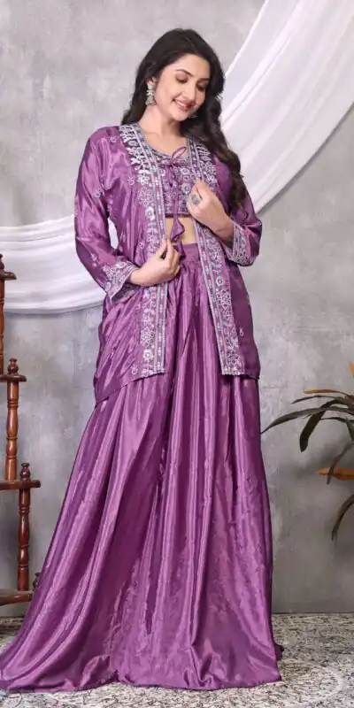 BB 02 Lavender Chinon Silk Lehenga Choli with Embroidery Work & Sequins Work. Available at βΉ1999 only. Delivery 4-6 Working Days. Shop now. | Lehenga, Bollywood Lehenga, Creative Lehenga, Designer Lehenga, Embroidered Lehenga, Party Wear Lehenga
