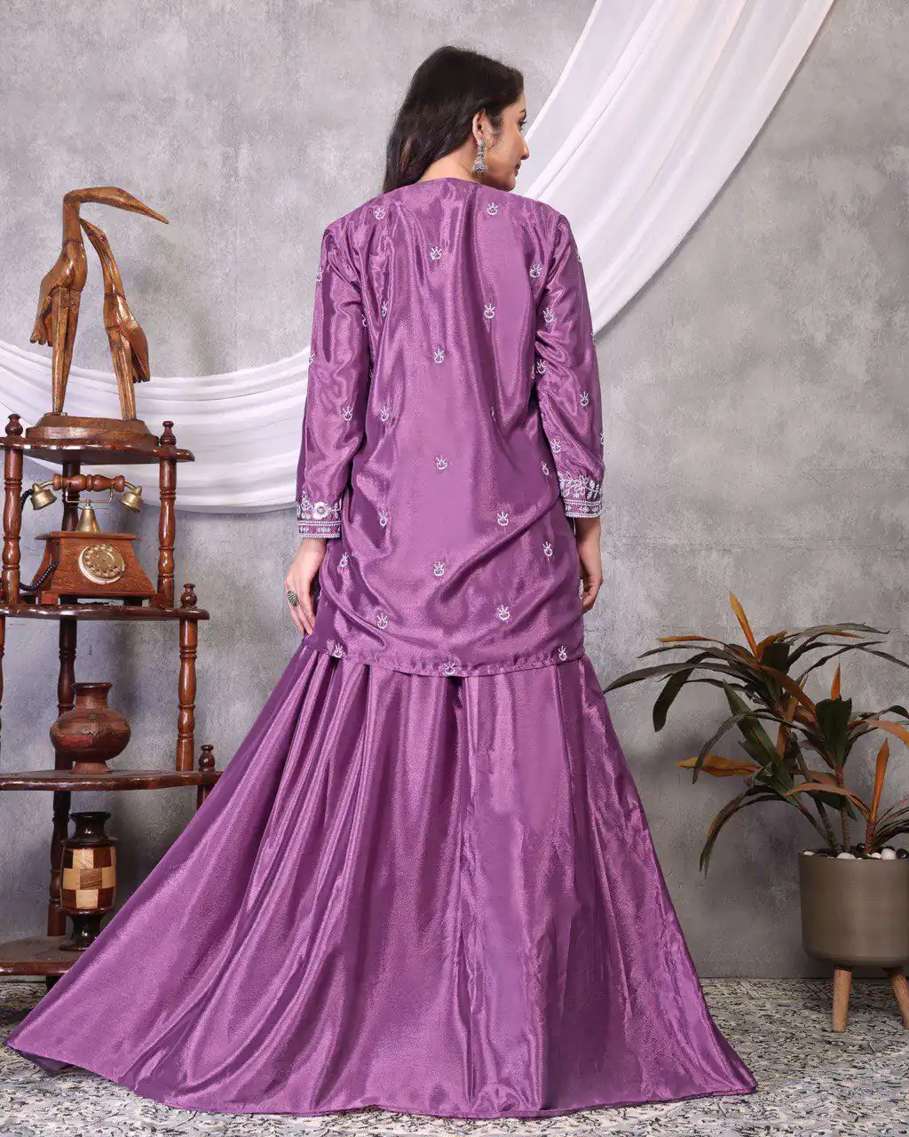 BB 02 Lavender Chinon Silk Lehenga Choli with Embroidery Work & Sequins Work. Available at ₹1999 only. Delivery 4-6 Working Days. Shop now. | Lehenga, Bollywood Lehenga, Creative Lehenga, Designer Lehenga, Embroidered Lehenga, Party Wear Lehenga