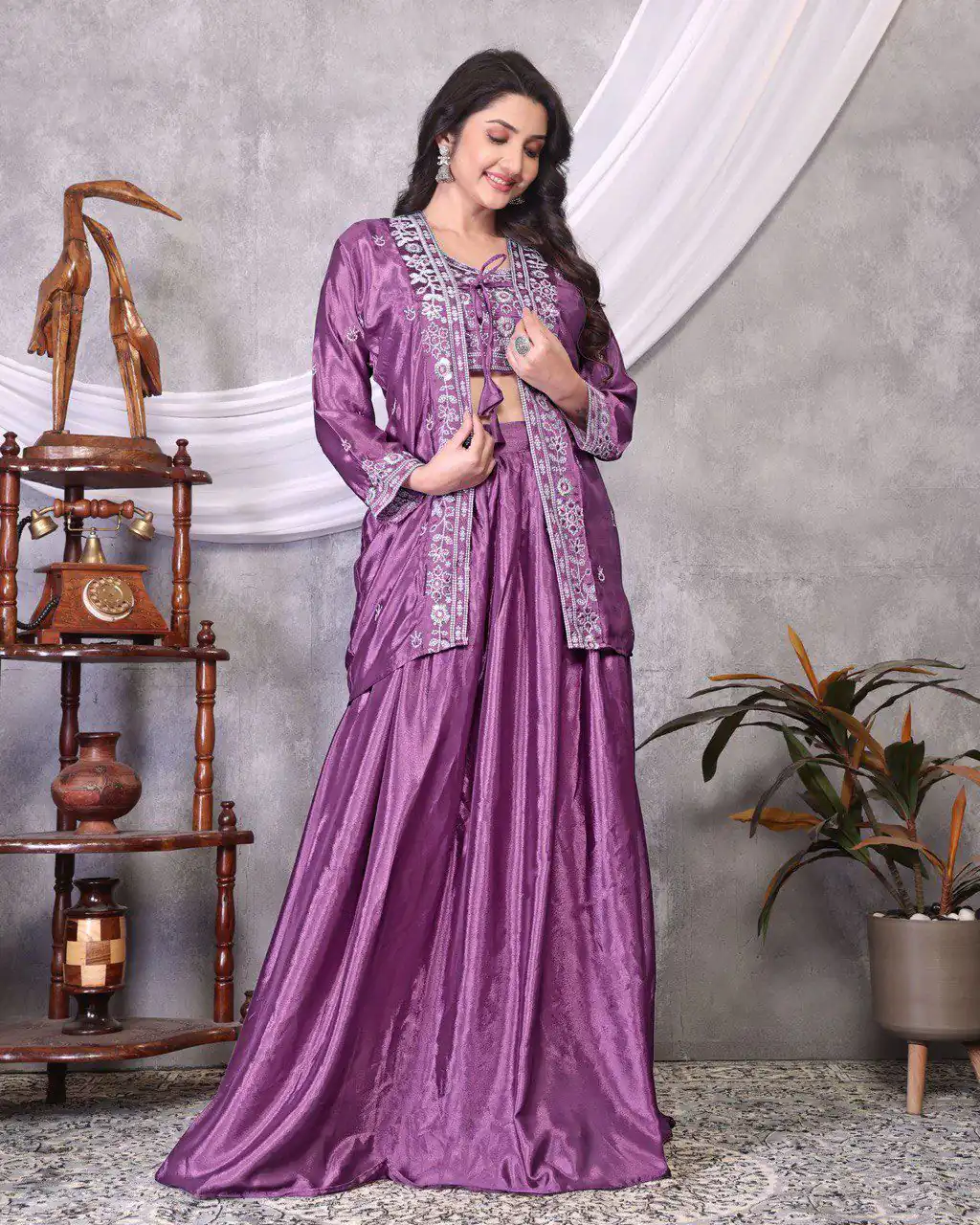 BB 02 Lavender Chinon Silk Lehenga Choli with Embroidery Work & Sequins Work. Available at ₹1999 only. Delivery 4-6 Working Days. Shop now. | Lehenga, Bollywood Lehenga, Creative Lehenga, Designer Lehenga, Embroidered Lehenga, Party Wear Lehenga