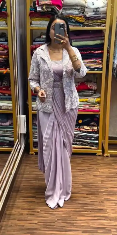 BB 58 Lavender Chinon Silk Saree Perfect for Wedding, Party, Engagement, Baby Shower, Sangeet – . Available at ₹1999 only. Delivery 4-6 Working Day | Sarees, Bollywood Sarees, Creative Sarees, Designer Sarees, Embroidered Sarees, Ethnic Saree, Modern Digital sarees, Party Wear Sarees