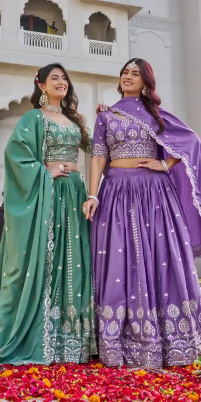 Ram 154 Lavender Color Crap Silk Lehenga Choli with Embroidery Work. Now at just ₹2549. Delivery 4-6 Working Days. Shop now. | Lehenga, Bollywood Lehenga, Creative Lehenga, Designer Lehenga, Embroidered Lehenga, Party Wear Lehenga
