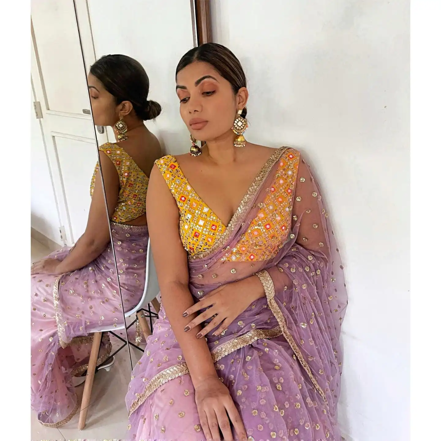 KT 224 Lavender Nylone Butterfly Net Saree with Mirror Work & Zari Work. Introductory Price ₹1699. Delivery 4-6 Working Days. Shop now. | Sarees, Bollywood Sarees, Creative Sarees, Designer Sarees, Embroidered Sarees, Ethnic Saree, Modern Digital sarees, Party Wear Sarees