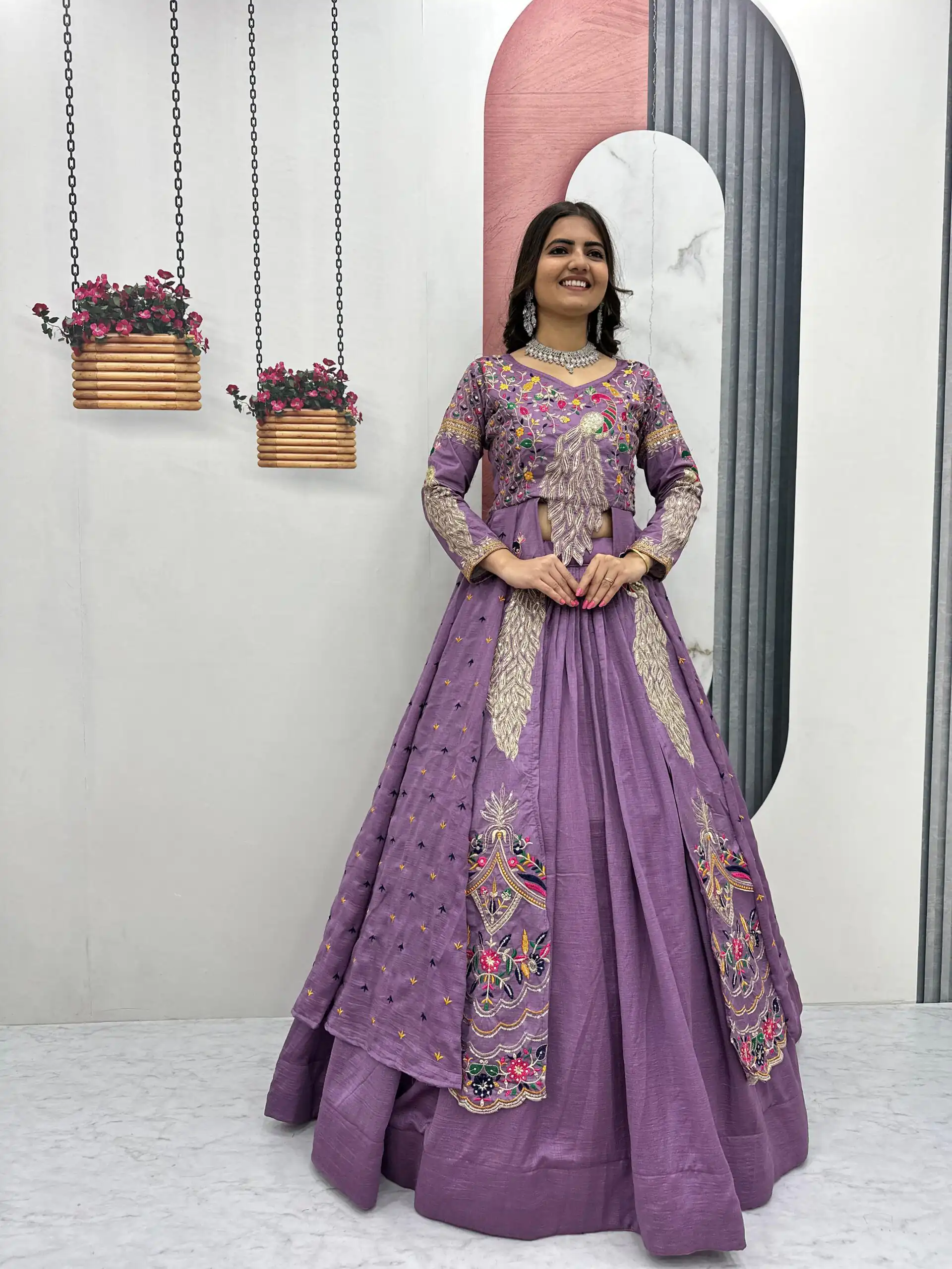 PC 528 Lavender Color Vichitra Sequence Work Lehenga Choli Designer Work. Grab it for ₹2649. Delivery 4-6 Working Days. Shop now. | Lehenga, Bollywood Lehenga, Creative Lehenga, Designer Lehenga, Embroidered Lehenga, Party Wear Lehenga