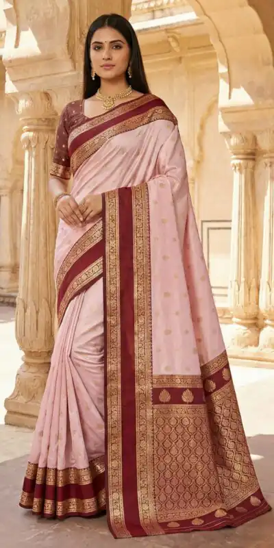 MB 3324 Light Pink in Color Banarasi Silk Zari Work & Lace Work Saree . Now at just ₹1949. Delivery 4-6 Working Days. Shop now. | Sarees, Bollywood Sarees, Creative Sarees, Designer Sarees, Embroidered Sarees, Ethnic Saree, Modern Digital sarees, Party Wear Sarees