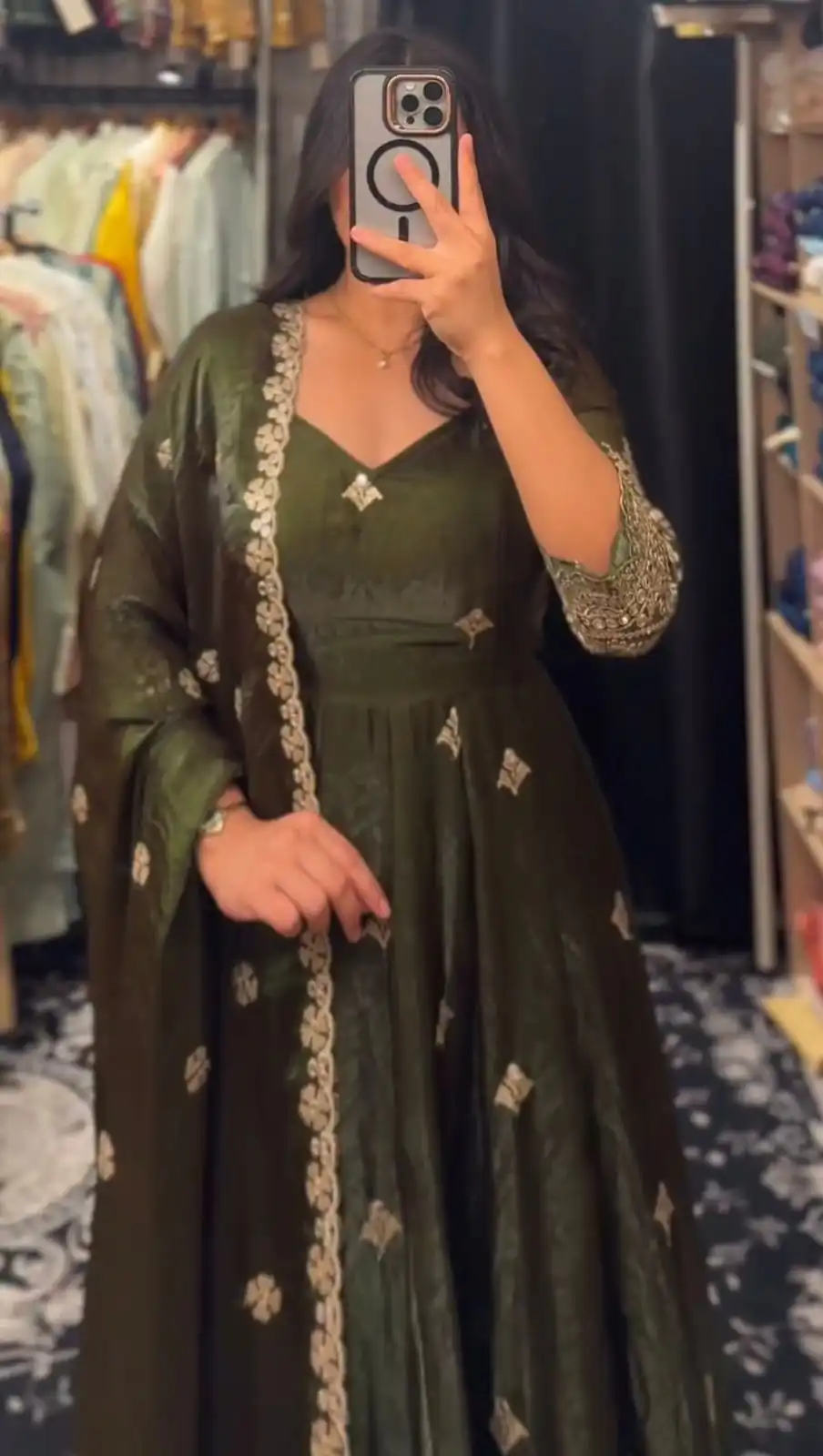 KD 1564 Mahendi Fendy Silk Gown Perfect for Wedding, Party, Durga Puja, Festival Celebrations, Ganesh Chaturthi – . Best Price ₹2399. Delivery 4-6 Wor | Gowns, Bollywood Gowns, Creative Gowns, Designer Gowns, Embroidered Gowns, Party Wear Gowns
