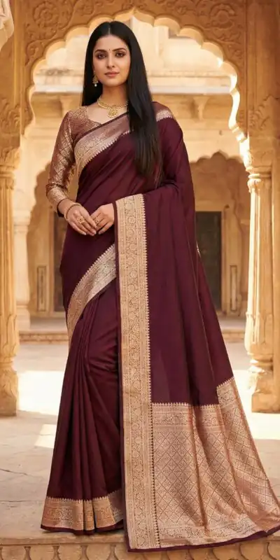 MB 3322 Maroon in Color Banarasi Silk Zari Work & Lace Work Saree . Now at just ₹1899. Delivery 4-6 Working Days. Shop now. | Sarees, Bollywood Sarees, Creative Sarees, Designer Sarees, Embroidered Sarees, Ethnic Saree, Modern Digital sarees, Party Wear Sarees