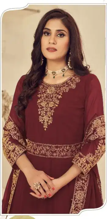 DS 1121 Maroon Georgette Salwar Suit with Stone Work. Get it for ₹1999. Wedding, Party, Festive, Events, Delivery 4-6 Working Days. Shop now. | Jump Suits, Tops & Bottoms, Track Suits, Salwar suit, Casual Suits, Creative suits, Designer Suits, Palazzo Suits, Party Wear Suits, Patiala Suits, Straight Suits, Trendy Wear