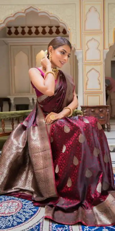 KPR 252 Maroon in Soft Lichi Silk Lace Work & Lace Border Saree. Affordable Price ₹1449. Delivery 4-6 Working Days. Shop now. | Sarees, Bollywood Sarees, Creative Sarees, Designer Sarees, Embroidered Sarees, Ethnic Saree, Modern Digital sarees, Party Wear Sarees