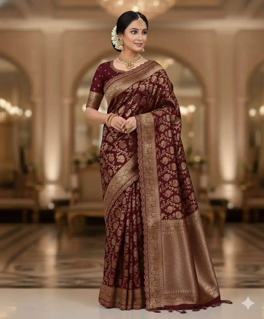 MS 451 Maroon Litchi Silk Saree with Embroidery Work & Lace Work. Available at ₹1399 only. Delivery 4-6 Working Days. Shop now. | Sarees, Bollywood Sarees, Creative Sarees, Designer Sarees, Embroidered Sarees, Ethnic Saree, Modern Digital sarees, Party Wear Sarees