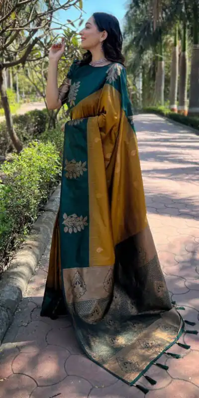 KPR 221 Mustered Soft Lichi Silk Saree Perfect for Wedding, Party, Raksha Bandhan, Sangeet, Eid – . Get it for ₹1449. Delivery 4-6 Working Days. | Sarees, Bollywood Sarees, Creative Sarees, Designer Sarees, Embroidered Sarees, Ethnic Saree, Modern Digital sarees, Party Wear Sarees