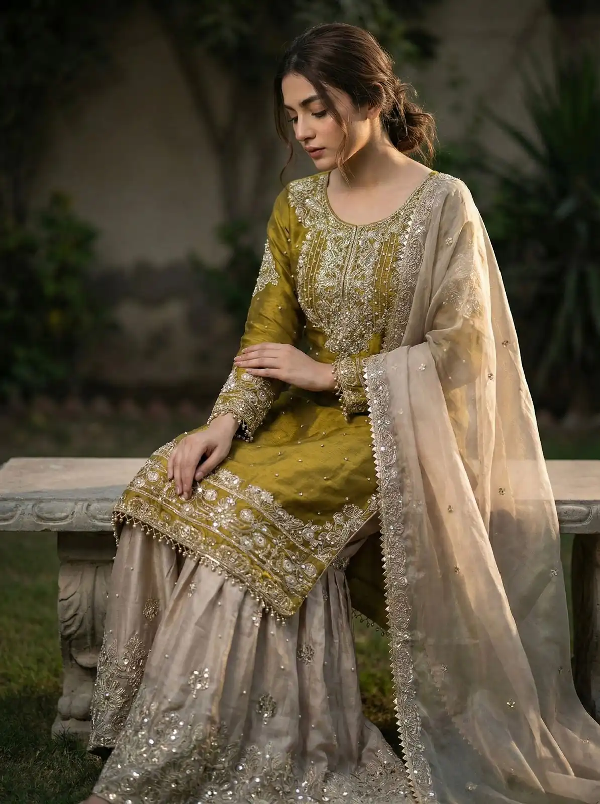 SR 1694 Mustered Organza Silk Salwar Suit with Embroidery Work & Lace Work. Exclusive Offer ₹1999. Delivery 4-6 Working Days. Shop now. | Jump Suits, Salwar suit, Casual Suits, Creative suits, Designer Suits, Palazzo Suits, Party Wear Suits, Patiala Suits, Straight Suits