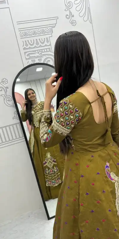 PC 528 Mustered Vichitra Sequence Work Lehenga Choli Designer Work. Grab it for ₹2649. Delivery 4-6 Working Days. Shop now. | Lehenga, Bollywood Lehenga, Creative Lehenga, Designer Lehenga, Embroidered Lehenga, Party Wear Lehenga