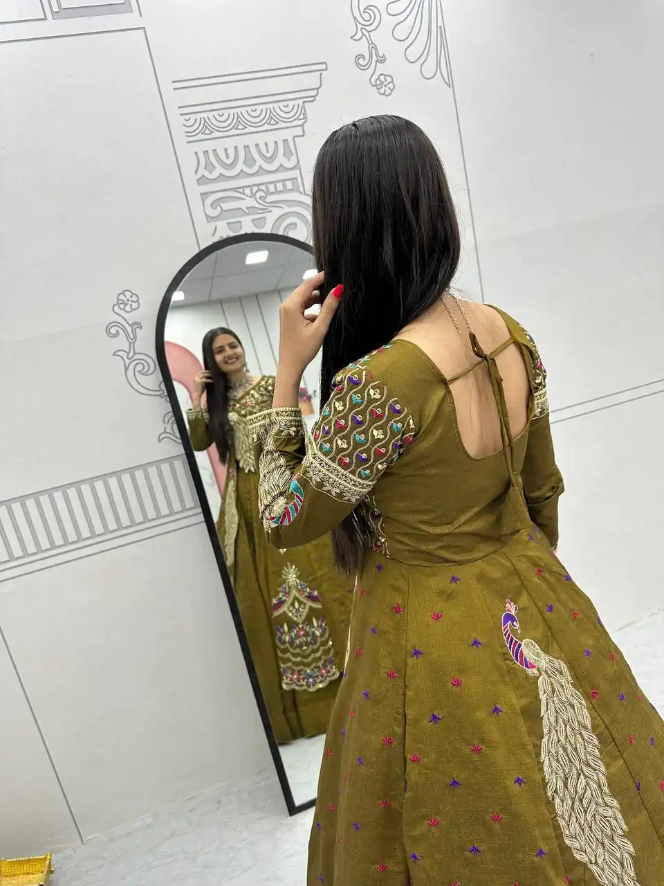 PC 528 Mustered Vichitra Sequence Work Lehenga Choli Designer Work. Grab it for ₹2649. Delivery 4-6 Working Days. Shop now. | Lehenga, Bollywood Lehenga, Creative Lehenga, Designer Lehenga, Embroidered Lehenga, Party Wear Lehenga