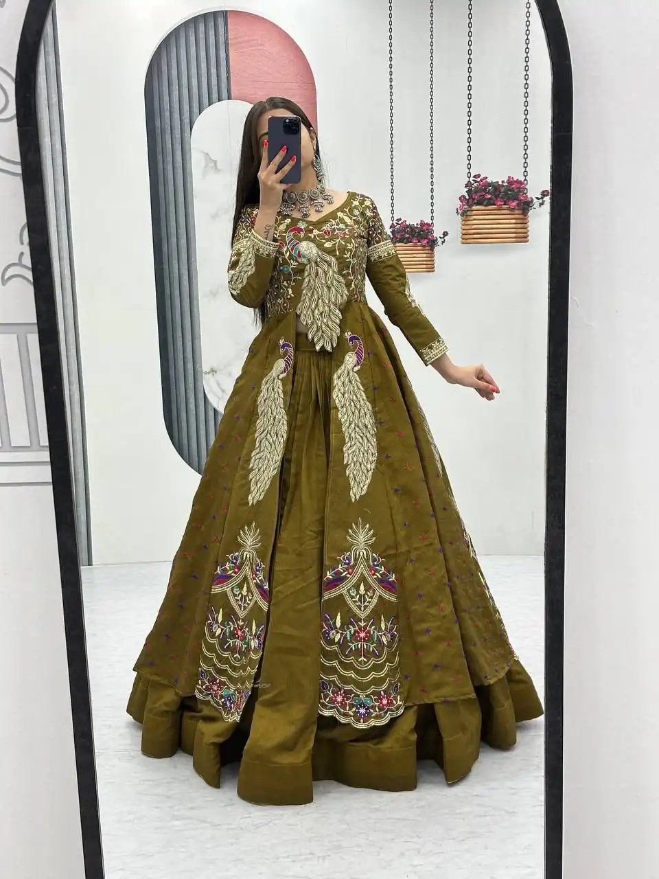 PC 528 Mustered Vichitra Sequence Work Lehenga Choli Designer Work. Grab it for ₹2649. Delivery 4-6 Working Days. Shop now. | Lehenga, Bollywood Lehenga, Creative Lehenga, Designer Lehenga, Embroidered Lehenga, Party Wear Lehenga