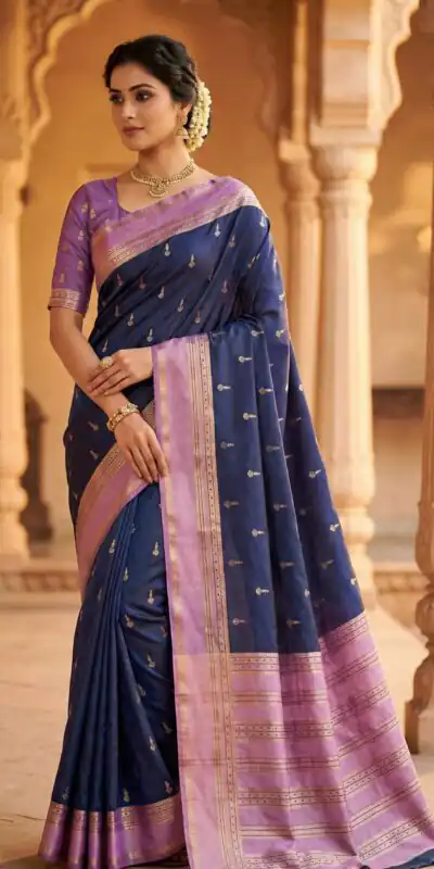 MB 3325 Navy Blue in Color Banarasi Silk Zari Work & Lace Work Saree . Now at just ₹1949. Delivery 4-6 Working Days. Shop now. | Sarees, Bollywood Sarees, Creative Sarees, Designer Sarees, Embroidered Sarees, Ethnic Saree, Modern Digital sarees, Party Wear Sarees