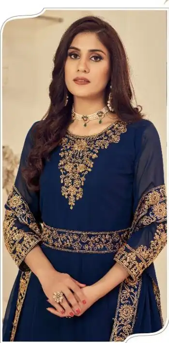 DS 1121 Navy Blue Georgette Salwar Suit with Stone Work. Get it for ₹1999. Wedding, Party, Festive, Events, Delivery 4-6 Working Days. Shop now. | Jump Suits, Tops & Bottoms, Track Suits, Salwar suit, Casual Suits, Creative suits, Designer Suits, Palazzo Suits, Party Wear Suits, Patiala Suits, Straight Suits, Trendy Wear