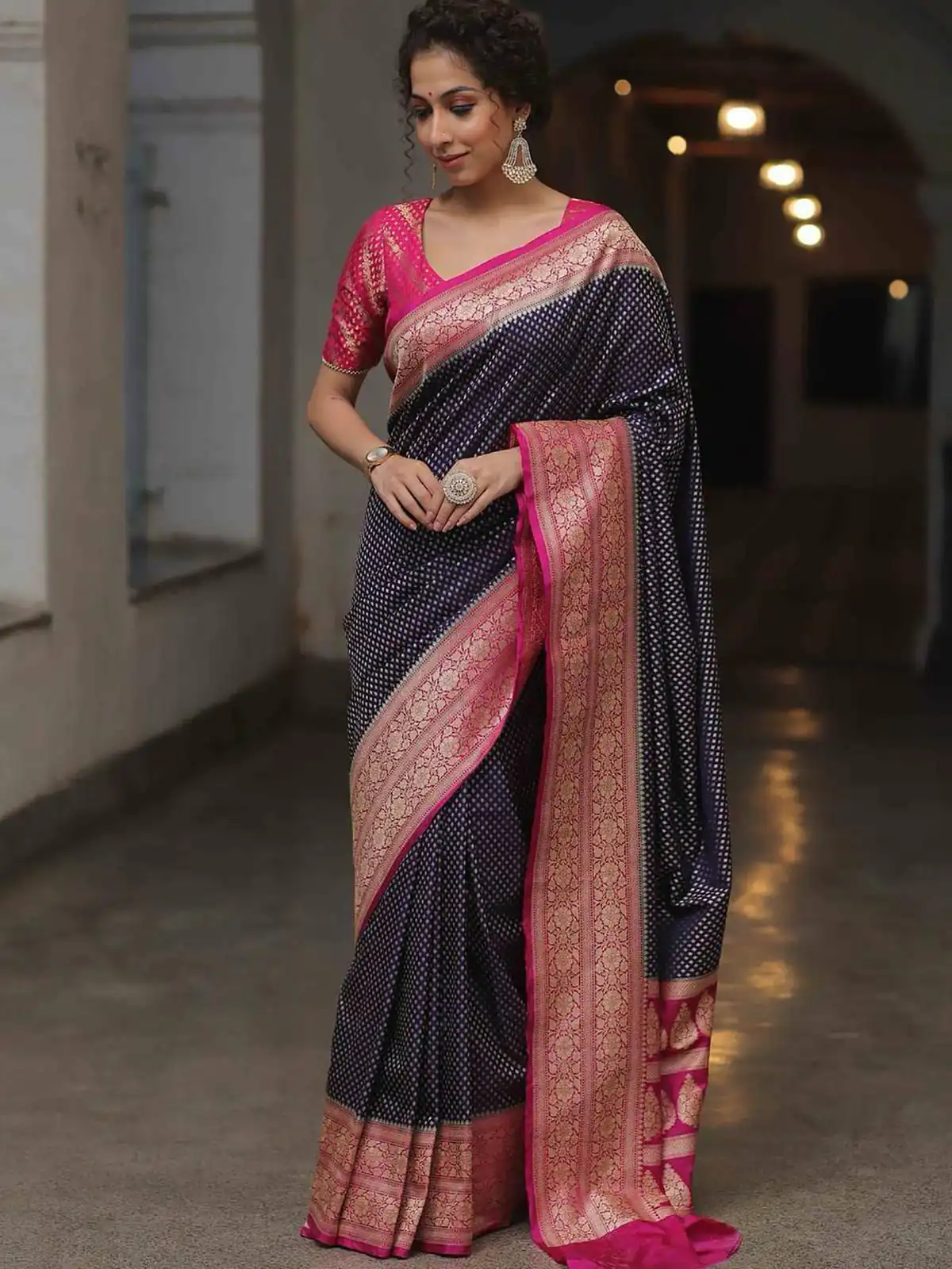 KPR 279 Navy Blue Soft Lichi Silk Saree Perfect for Wedding, Party, Raksha Bandhan, Sangeet, Eid – . Get it for ₹1349. Delivery 4-6 Working Days. | Sarees, Bollywood Sarees, Creative Sarees, Designer Sarees, Embroidered Sarees, Ethnic Saree, Modern Digital sarees, Party Wear Sarees