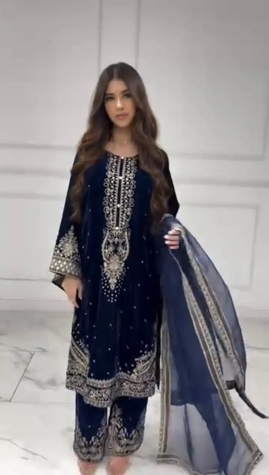 AD 222 Navy Blue Viscose Velvet Salwar Suit with Embroidery Work & Lace Work. Best Price ₹2099. Delivery 4-6 Working Days. Shop now. | Jump Suits, Salwar suit, Casual Suits, Creative suits, Designer Suits, Palazzo Suits, Party Wear Suits, Patiala Suits, Straight Suits