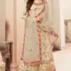 Off  White Georgette Jacquard Diamond Sharara Suit