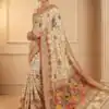MS 547 Off White with Lace Work & Zari Work. Soft Pashmina Saree Exclusive Offer ₹2999. Delivery 4-6 Working Days. Shop now. | Sarees, Bollywood Sarees, Creative Sarees, Designer Sarees, Embroidered Sarees, Ethnic Saree, Modern Digital sarees, Party Wear Sarees