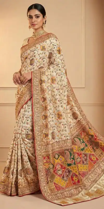 MS 547 Off White with Lace Work & Zari Work. Soft Pashmina Saree Exclusive Offer ₹2999. Delivery 4-6 Working Days. Shop now. | Sarees, Bollywood Sarees, Creative Sarees, Designer Sarees, Embroidered Sarees, Ethnic Saree, Modern Digital sarees, Party Wear Sarees