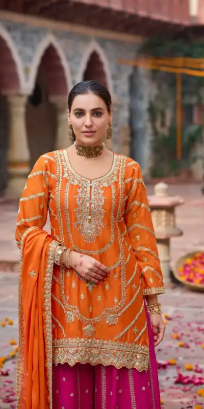 RTC 5969 Orange Chinon silk Salwar Suit Perfect for Wedding, Party, Family Gatherings, Karwa Chauth, Bridal Wear – . Available at ₹2149 only. Deliver | Jump Suits, Salwar suit, Casual Suits, Creative suits, Designer Suits, Palazzo Suits, Party Wear Suits, Patiala Suits, Straight Suits