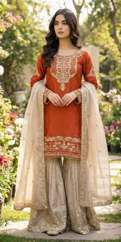 SR 1694 Orange Organza Silk Salwar Suit with Embroidery Work & Lace Work. Exclusive Offer ₹1999. Delivery 4-6 Working Days. Shop now. | Jump Suits, Salwar suit, Casual Suits, Creative suits, Designer Suits, Palazzo Suits, Party Wear Suits, Patiala Suits, Straight Suits
