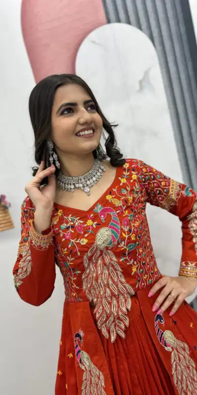 PC 528 Orange Vichitra Sequence Work Lehenga Choli Designer Work. Grab it for ₹2649. Delivery 4-6 Working Days. Shop now. | Lehenga, Bollywood Lehenga, Creative Lehenga, Designer Lehenga, Embroidered Lehenga, Party Wear Lehenga