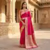 MB 3322 Pink in Color Banarasi Silk Zari Work & Lace Work Saree . Now at just ₹1899. Delivery 4-6 Working Days. Shop now. | Sarees, Bollywood Sarees, Creative Sarees, Designer Sarees, Embroidered Sarees, Ethnic Saree, Modern Digital sarees, Party Wear Sarees